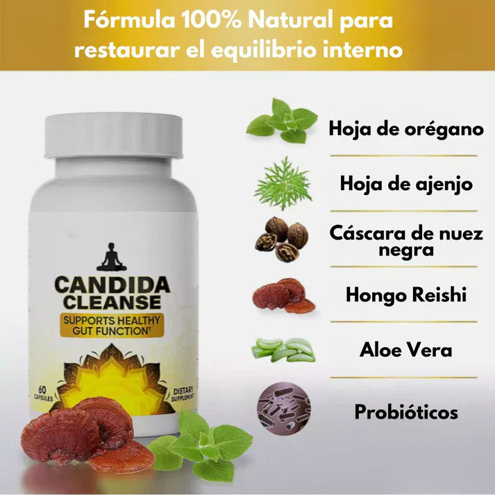 2 x 1 - Candida Cleanse Reduce antojos, hinchazón y fatiga + Envío Gratis 🎁