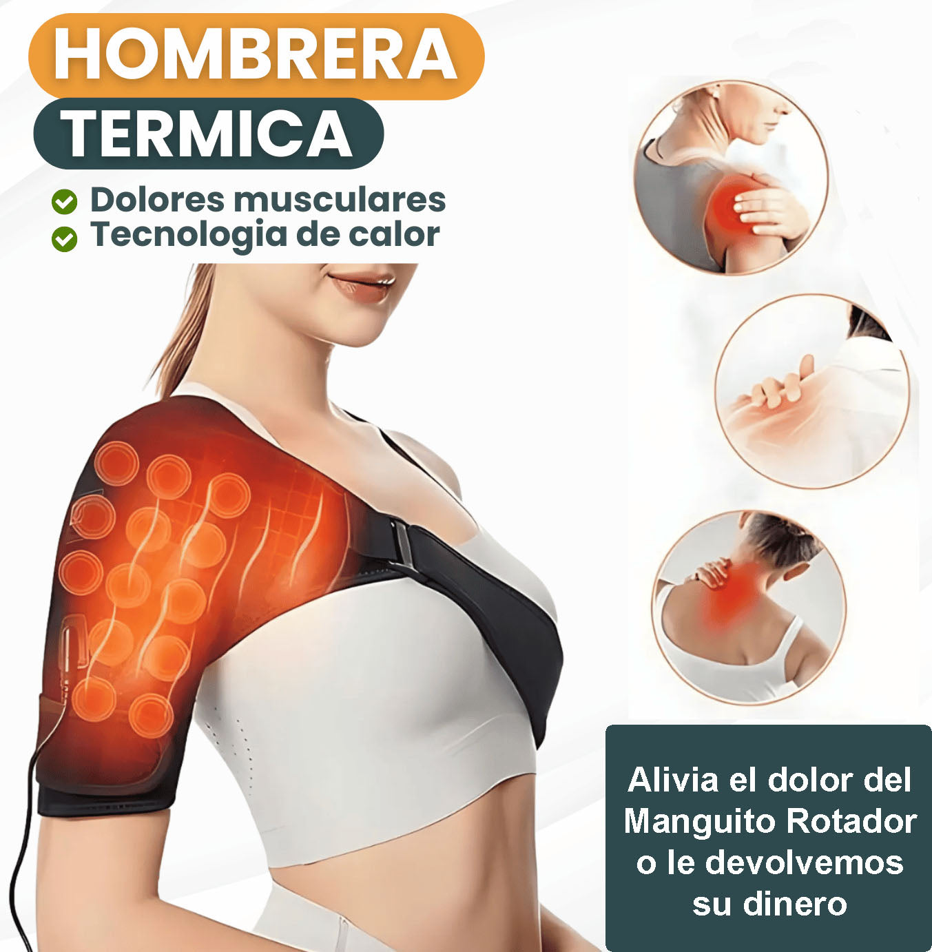 Hombrera termica - alivio inmediato para el dolor de hombro - Manguito Rotador